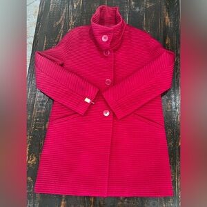 " Talbots- "Thinsulate" Fuchsia Wool
Blend Ribbed Funnel Neck Coat